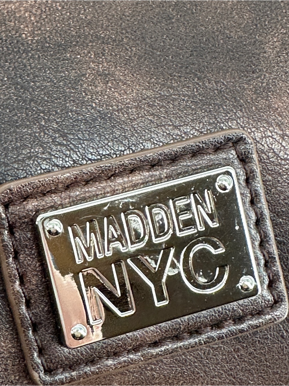 Madison NYC Dark Brown Leather Satchel with Dual Handles NWT - Picture 3 of 12